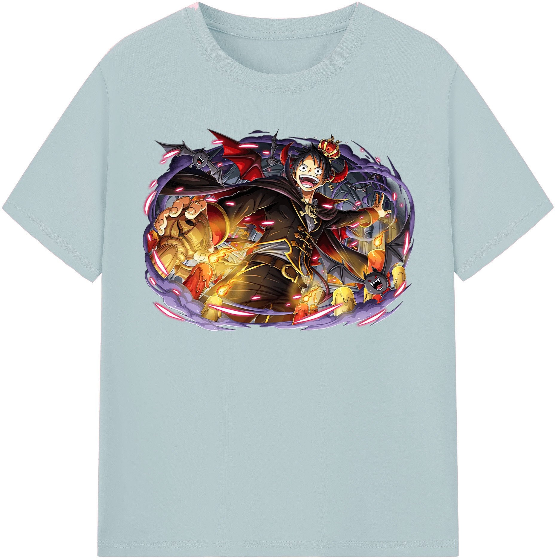 ワンピース モンキー・D・ルフィ ONE PIECE Monkey D. Luffy 綿100％半袖Tシャツ（フロントプリント）